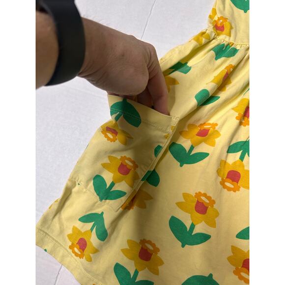 Hanna Andersson Girls Dresses Yellow Floral Organic Cotton Play Set of 2 Size 8 - Picture 3 of 9